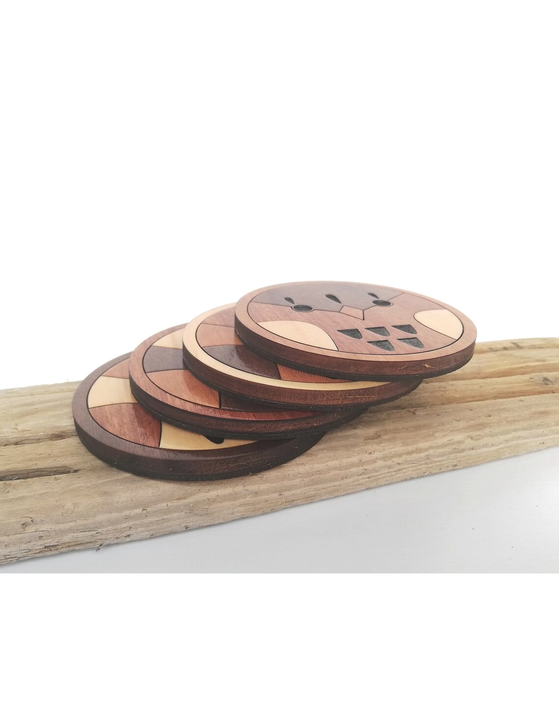 Round Wooden Bird Coaster Set – Nature Inspired Table Decor by Krafted Kingdom - Image 2