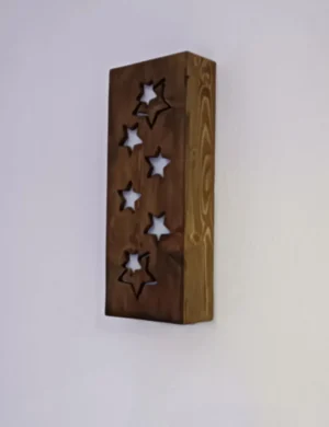 Handmade Wooden Wall Lamp – Minimalist Wood Light for Entryway & Bedroom by Krafted Kingdom