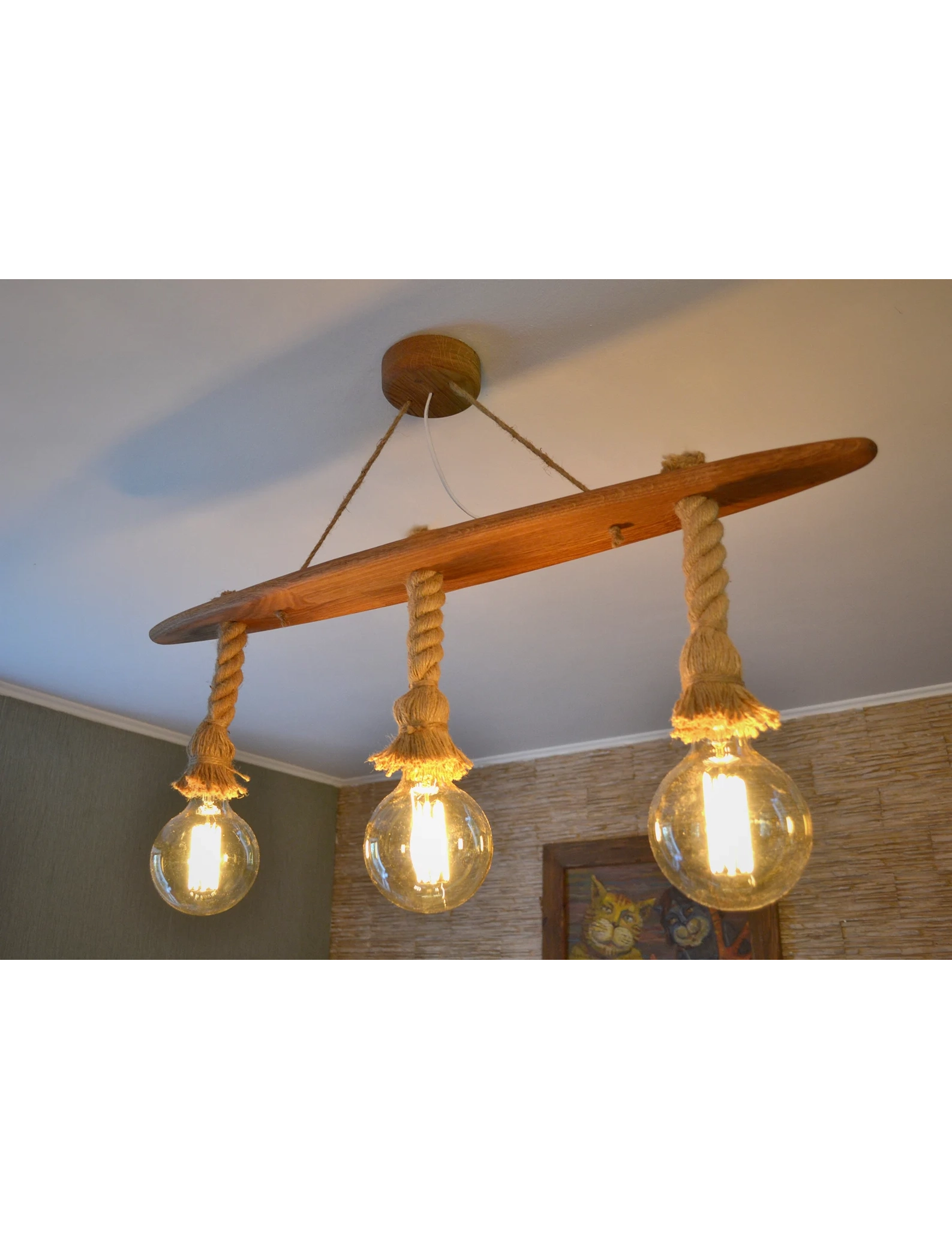 Handmade Rustic Oak Wall Light with Rope – Vintage Wooden Sconce by Krafted Kingdom - Image 5
