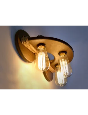 Handmade Wooden Wall Sconce – Rustic Wall Light for Living Room by Krafted Kingdom