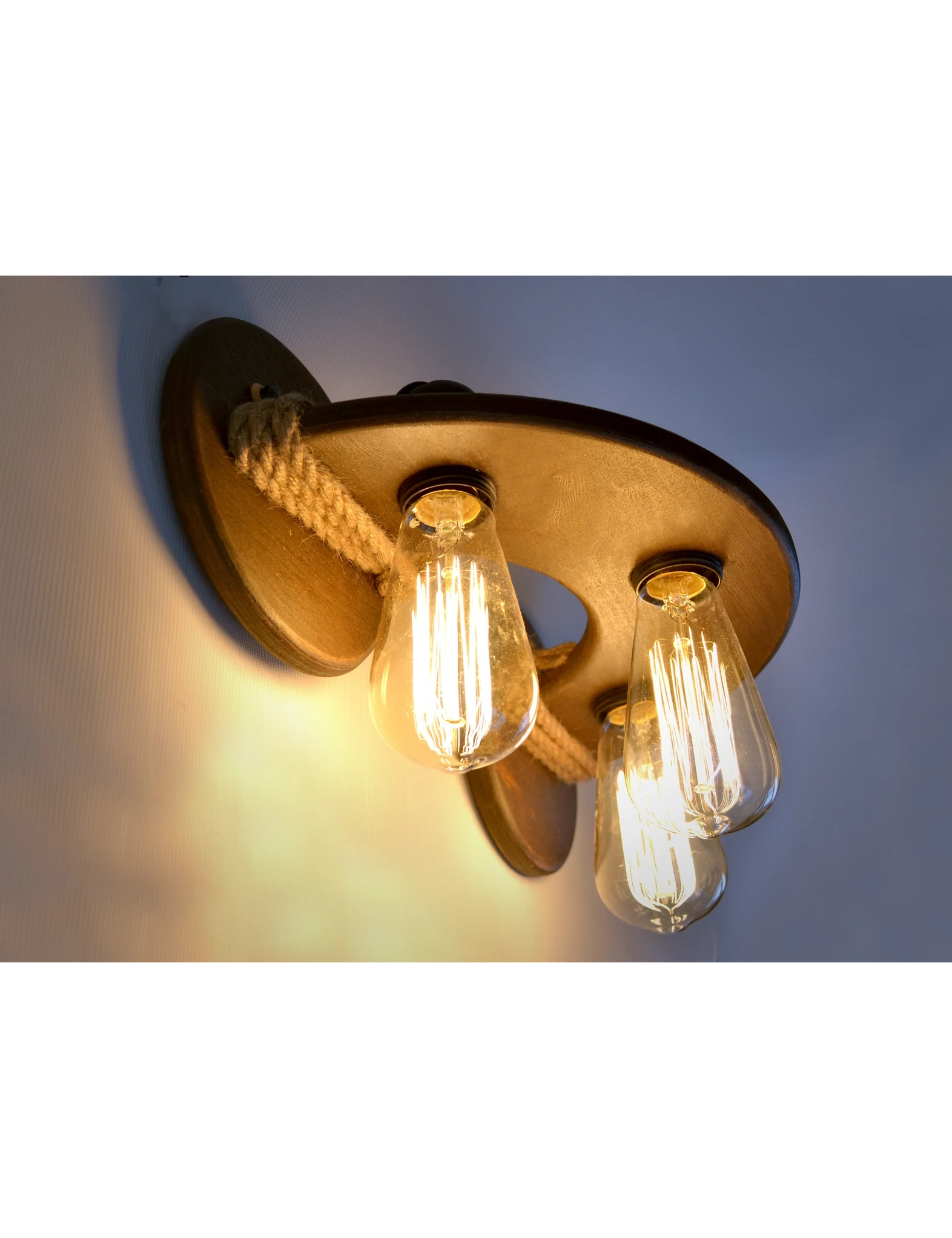 Handmade Wooden Wall Sconce – Rustic Wall Light for Living Room by Krafted Kingdom