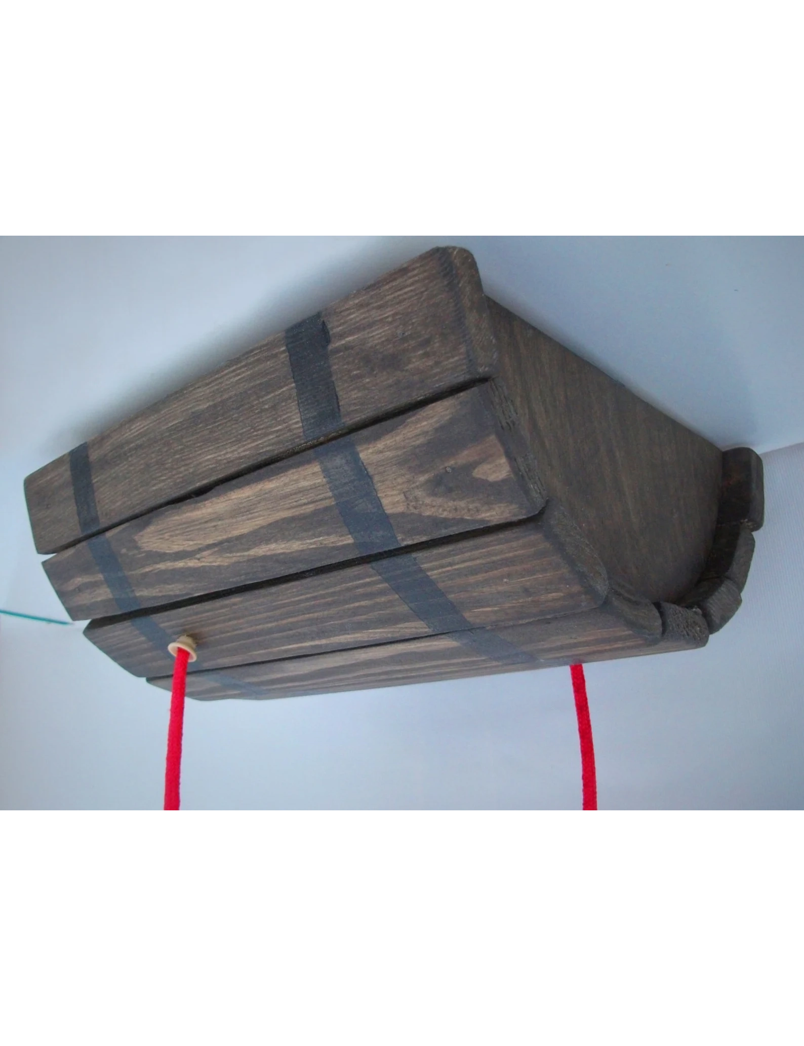 Handmade Ceiling Lamp with Wine Bottle Shades & Barrel Base by Krafted Kingdom - Image 3