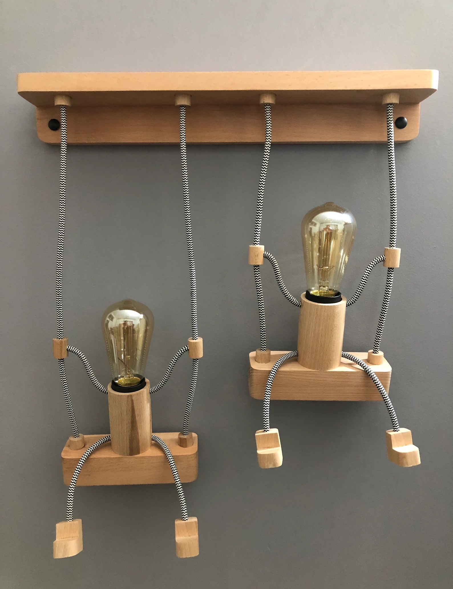 Handmade Puppet Wall Lamp – Wooden Swing Light for Kids Room by Krafted Kingdom - Image 5