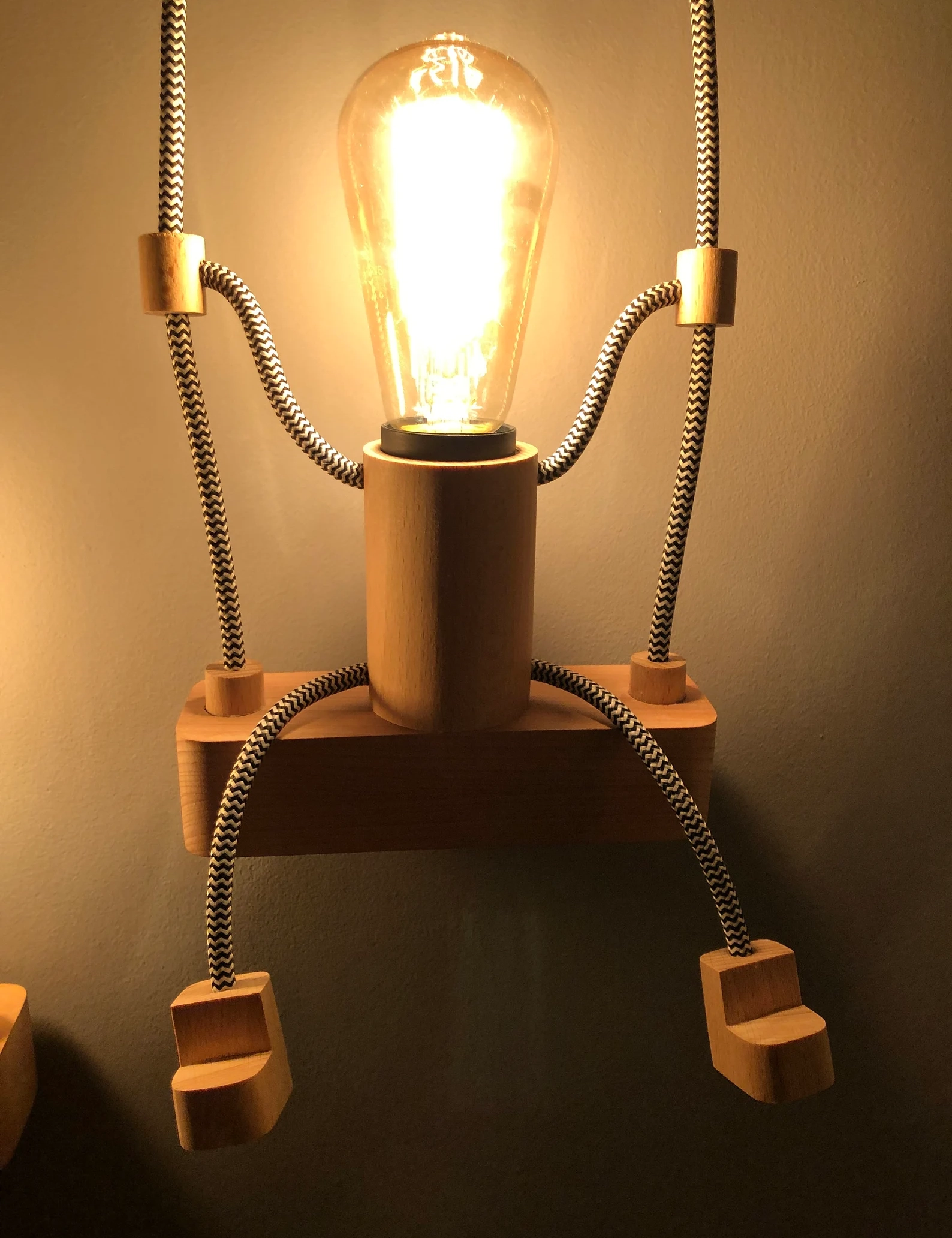 Handmade Puppet Wall Lamp – Wooden Swing Light for Kids Room by Krafted Kingdom - Image 6