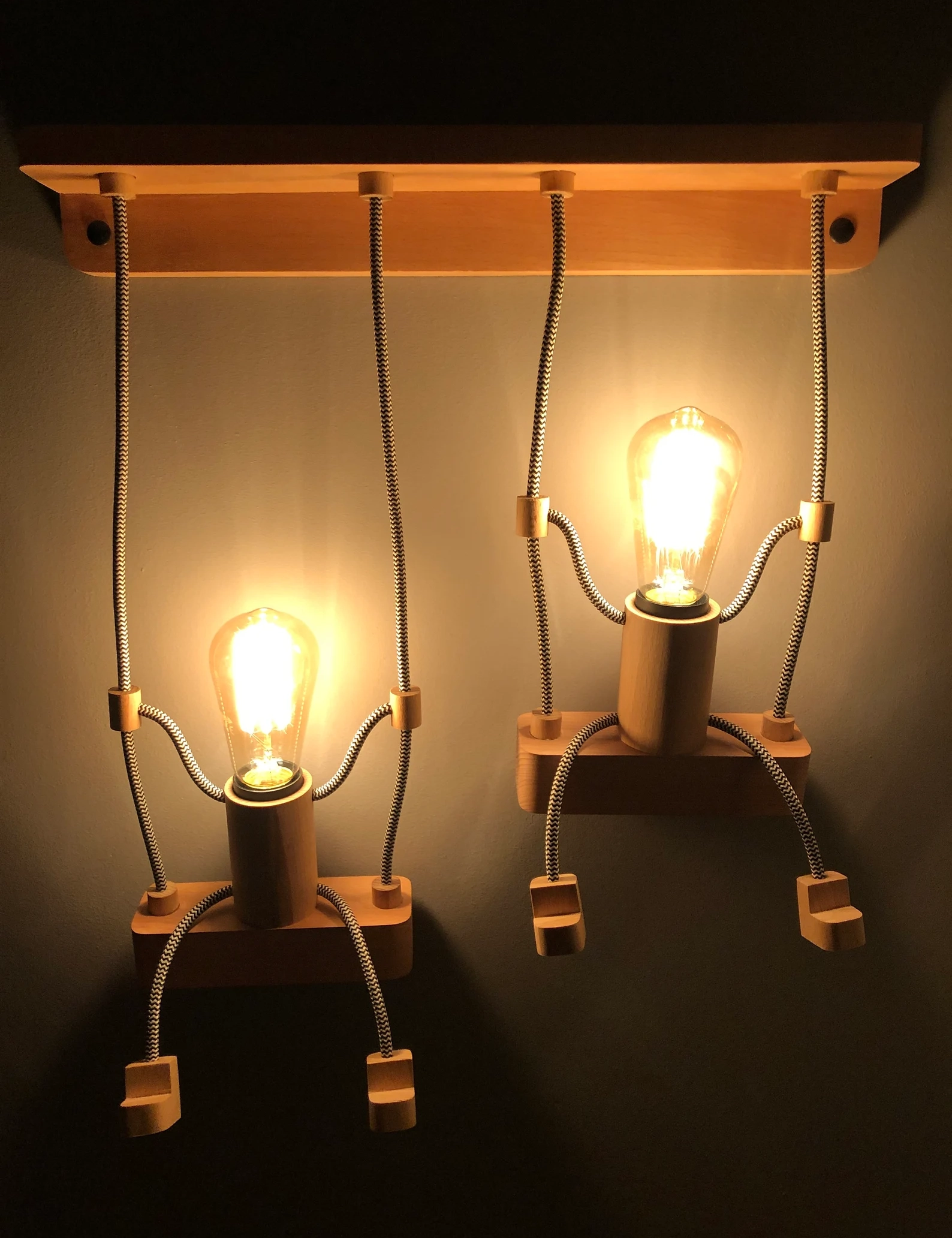 Handmade Puppet Wall Lamp – Wooden Swing Light for Kids Room by Krafted Kingdom - Image 4