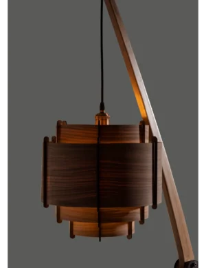 Handmade Walnut Wood Wall Lamp – Mid-Century Modern Sconce by Krafted Kingdom