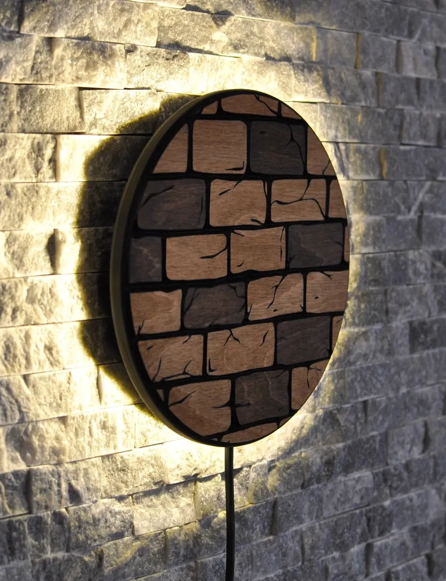 Handmade Round Wooden Wall Sconce – Boho Plug-In Lamp by Krafted Kingdom - Image 4