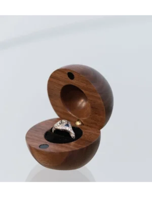 WB SR 4, Unique Ring Box Handcrafted from Premium Natural Wood By Krafted Kingdom