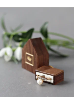 WB SR2, Premium Quality Pocket Size Wood Ring Box by Krafted Kingdom