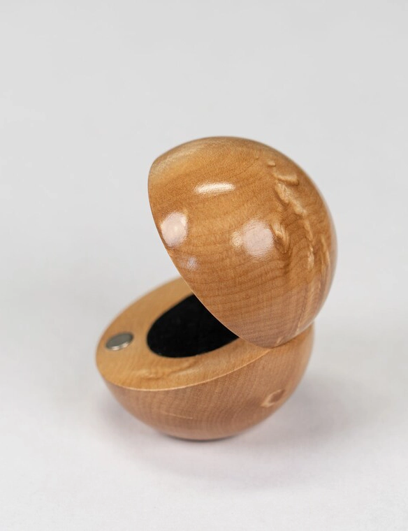 WB SR 5, Unique Ring Box Handcrafted from Premium Natural Wood (Cream)By Krafted Kingdom - Image 5