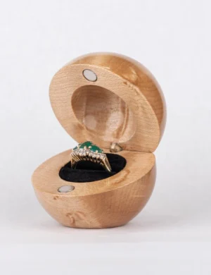 WB SR 5, Unique Ring Box Handcrafted from Premium Natural Wood (Cream)By Krafted Kingdom