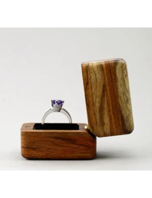 WB SR 11, Unique Raw Wood Ring Box Handcrafted By Krafted Kingdom