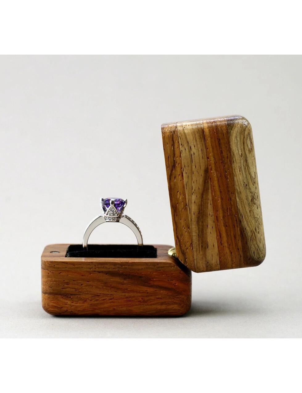 WB SR 11, Unique Raw Wood Ring Box Handcrafted By Krafted Kingdom