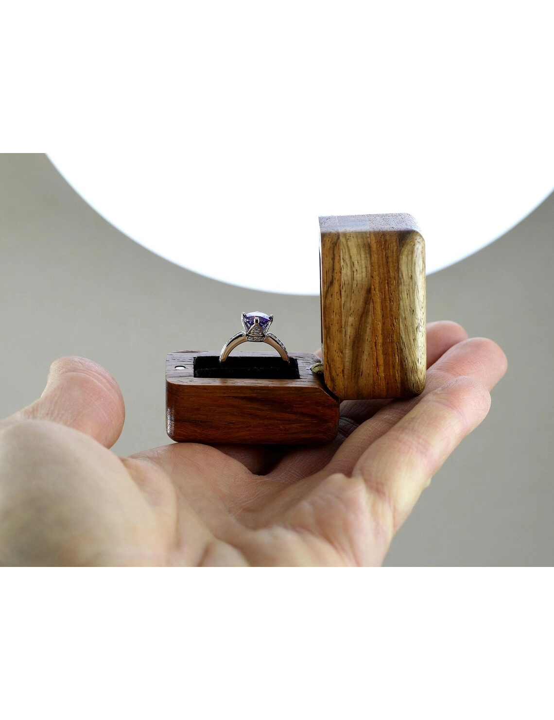 WB SR 11, Unique Raw Wood Ring Box Handcrafted By Krafted Kingdom - Image 4