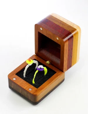 WB SR 14, Unique Wedding Ring Box For One or Two Rings Handmade By Krafted Kingdom