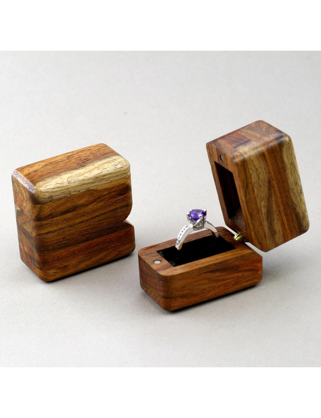 WB SR 11, Unique Raw Wood Ring Box Handcrafted By Krafted Kingdom - Image 7