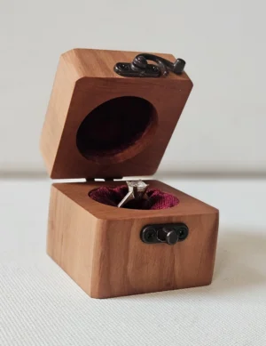 VB SR 4, Handcrafted Simple Wooden Keepsake Soft Cushion Box By Krafted Kingdom