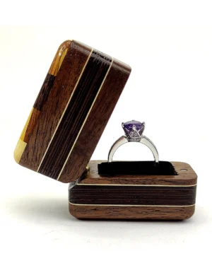 WB SR 6, Premium Handmade Luxury Ring Box - Multi-Wood By Krafted Kingdom