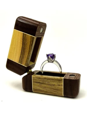 WB SR 7, Modern Touch Ring Box Made from Premium Wood by Krafted Kingdom